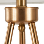 Tripod 61" Metal Floor Lamp - Gold Metal, White Linen