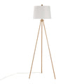 Tripod 61" Metal Floor Lamp - Gold Metal, White Linen