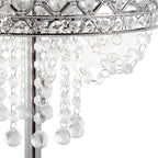 Droplets Sleek 60" Metal Floor Lamp - Chrome Metal, Clear Crystal