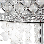 Droplets Sleek 60" Metal Floor Lamp - Chrome Metal, Clear Crystal