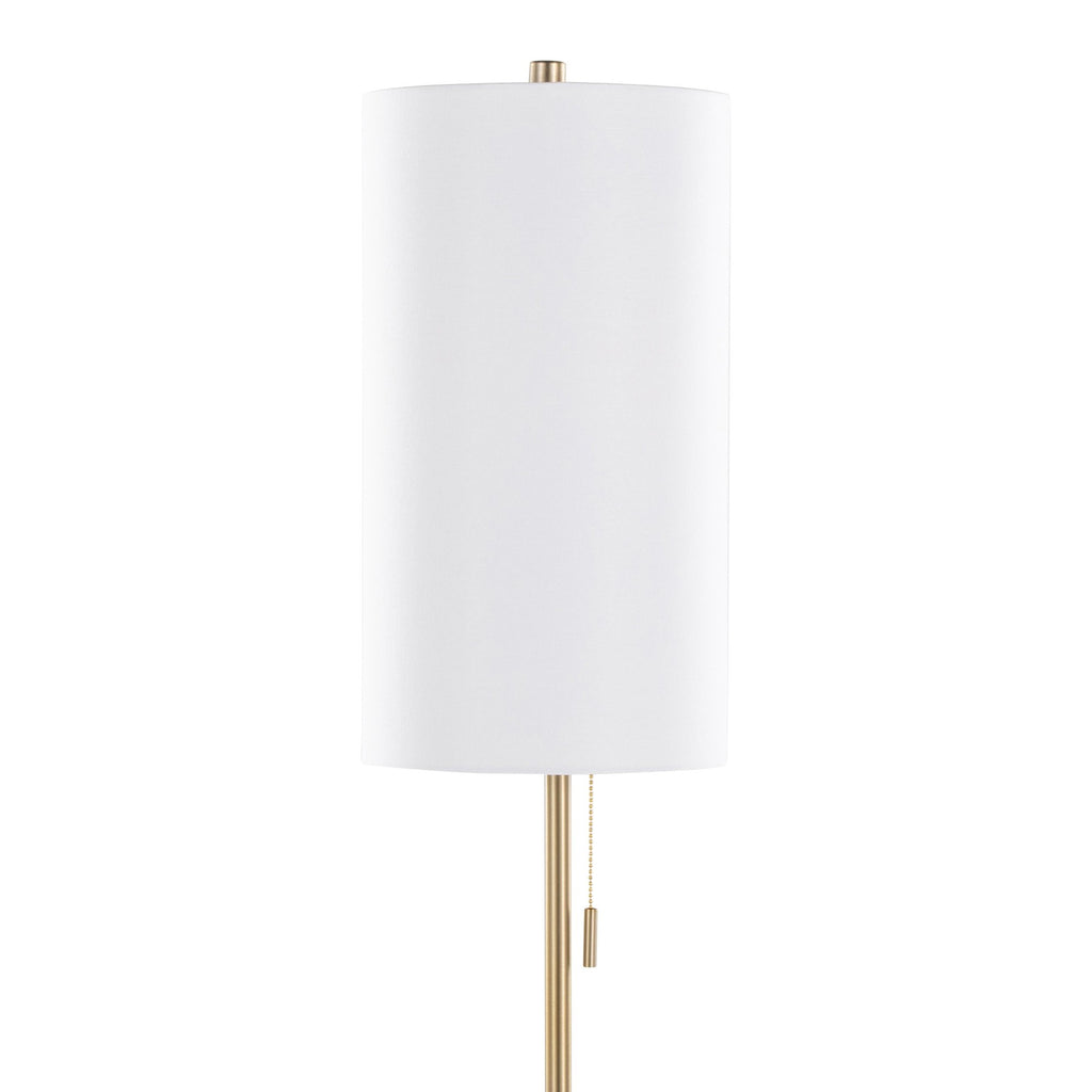 Bounty 62" Metal Floor Lamp - Gold Metal, White Linen