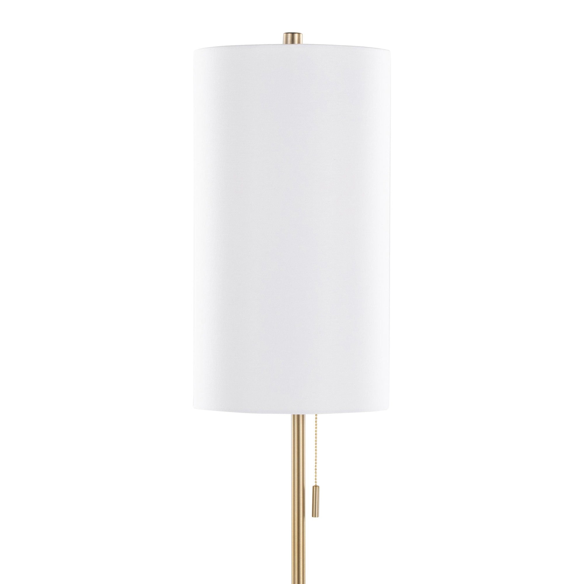 Bounty 62" Metal Floor Lamp - Gold Metal, White Linen