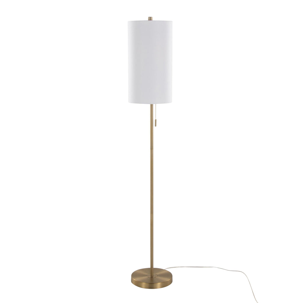 Bounty 62" Metal Floor Lamp - Gold Metal, White Linen