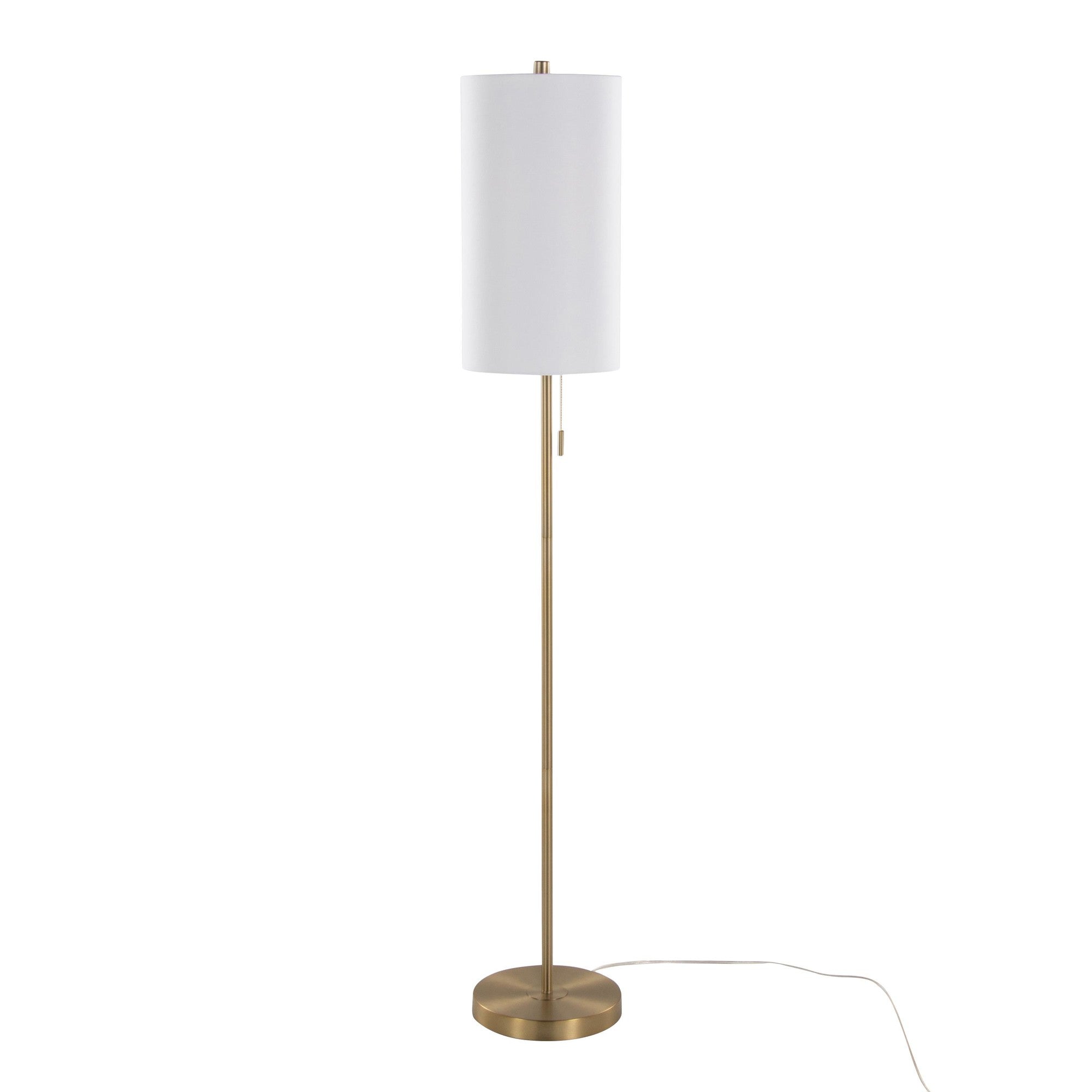 Bounty 62" Metal Floor Lamp - Gold Metal, White Linen