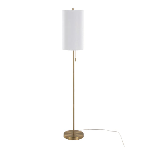 Bounty 62" Metal Floor Lamp - Gold Metal, White Linen