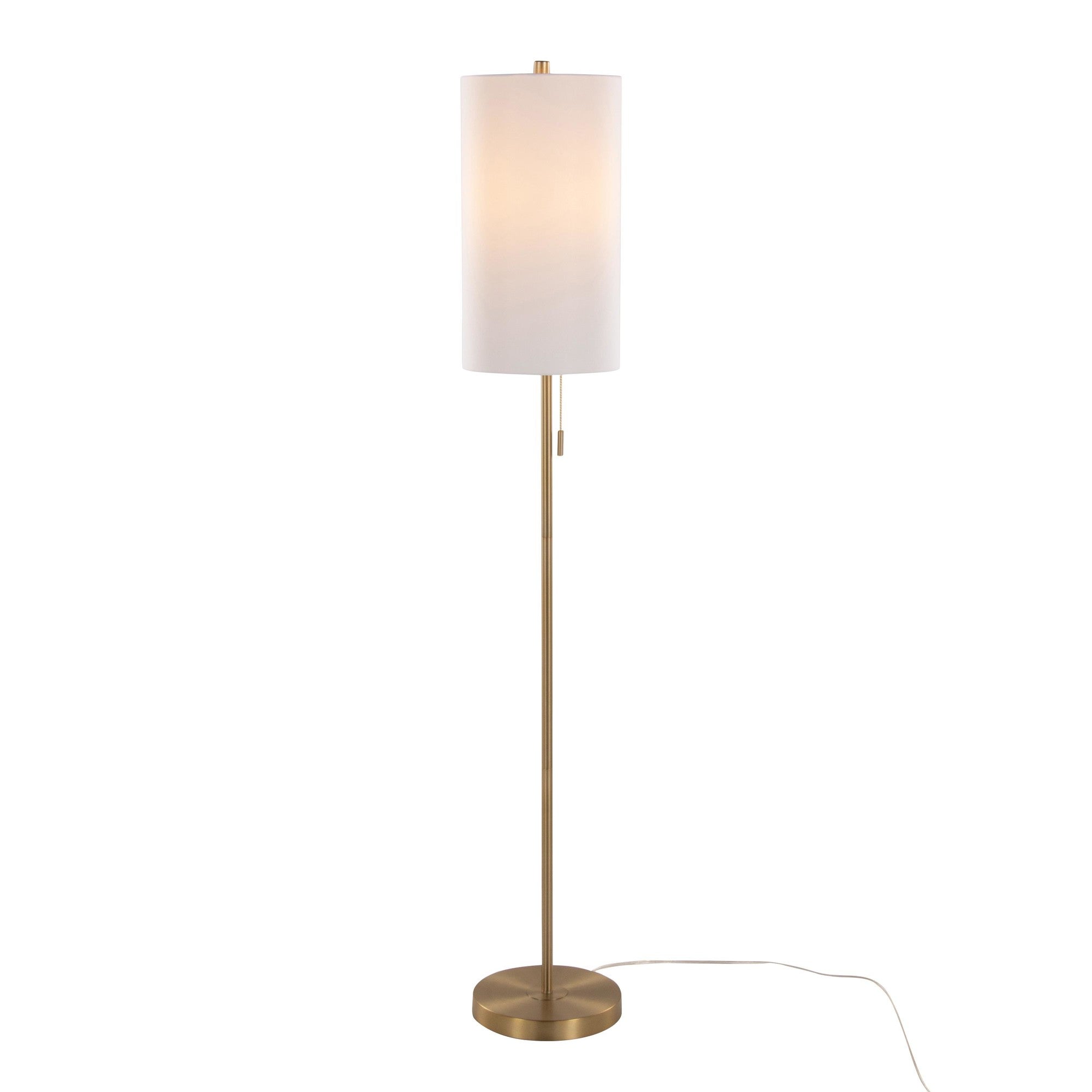 Bounty 62" Metal Floor Lamp - Gold Metal, White Linen