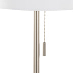Bounty 62" Metal Floor Lamp - Brushed Nickel, White Linen