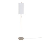 Bounty 62" Metal Floor Lamp - Brushed Nickel, White Linen