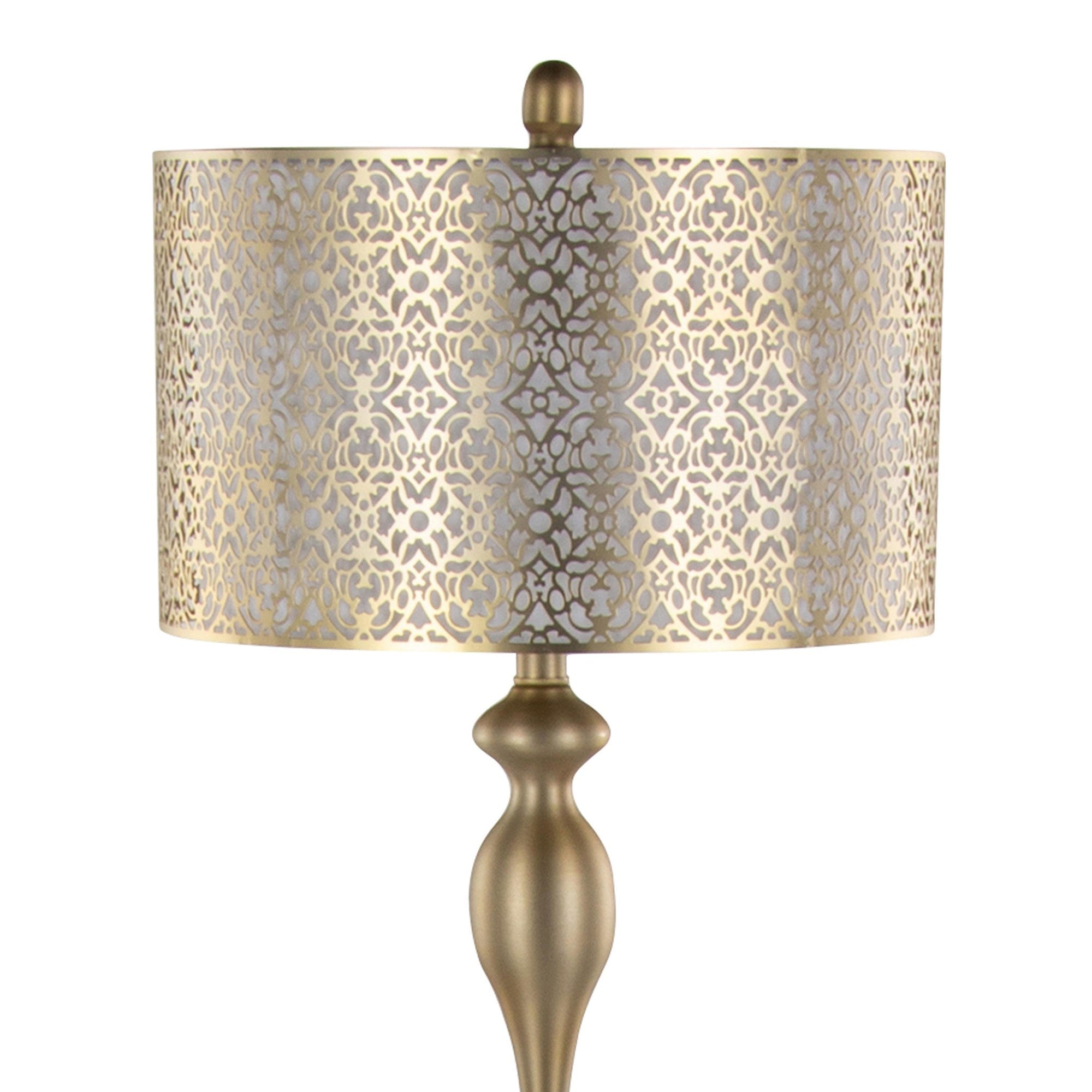 Ashland 63" Metal Floor Lamp - Gold Metal, Off-white Linen