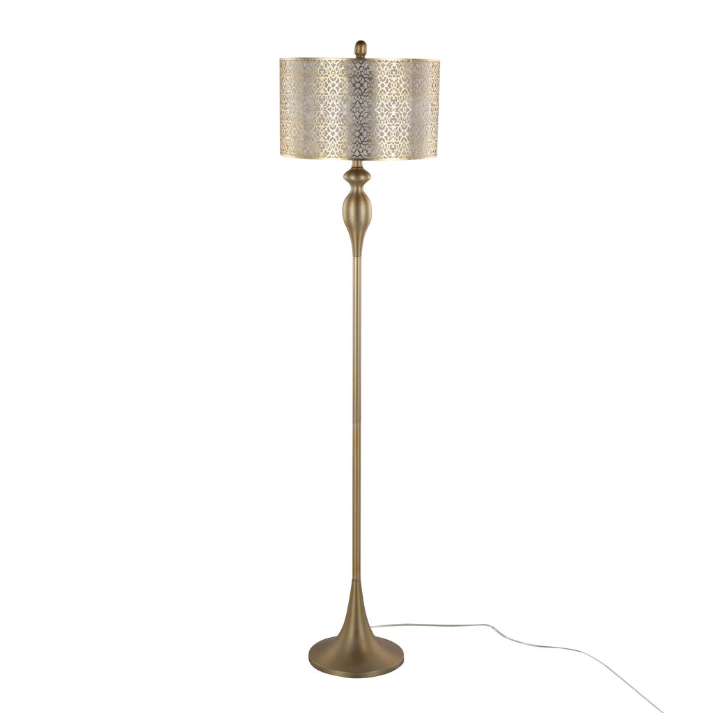 Ashland 63" Metal Floor Lamp - Gold Metal, Off-white Linen