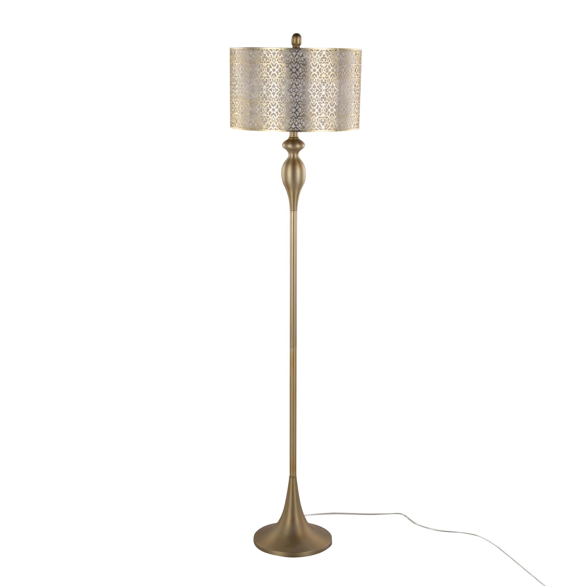 Ashland 63" Metal Floor Lamp - Gold Metal, Off-white Linen