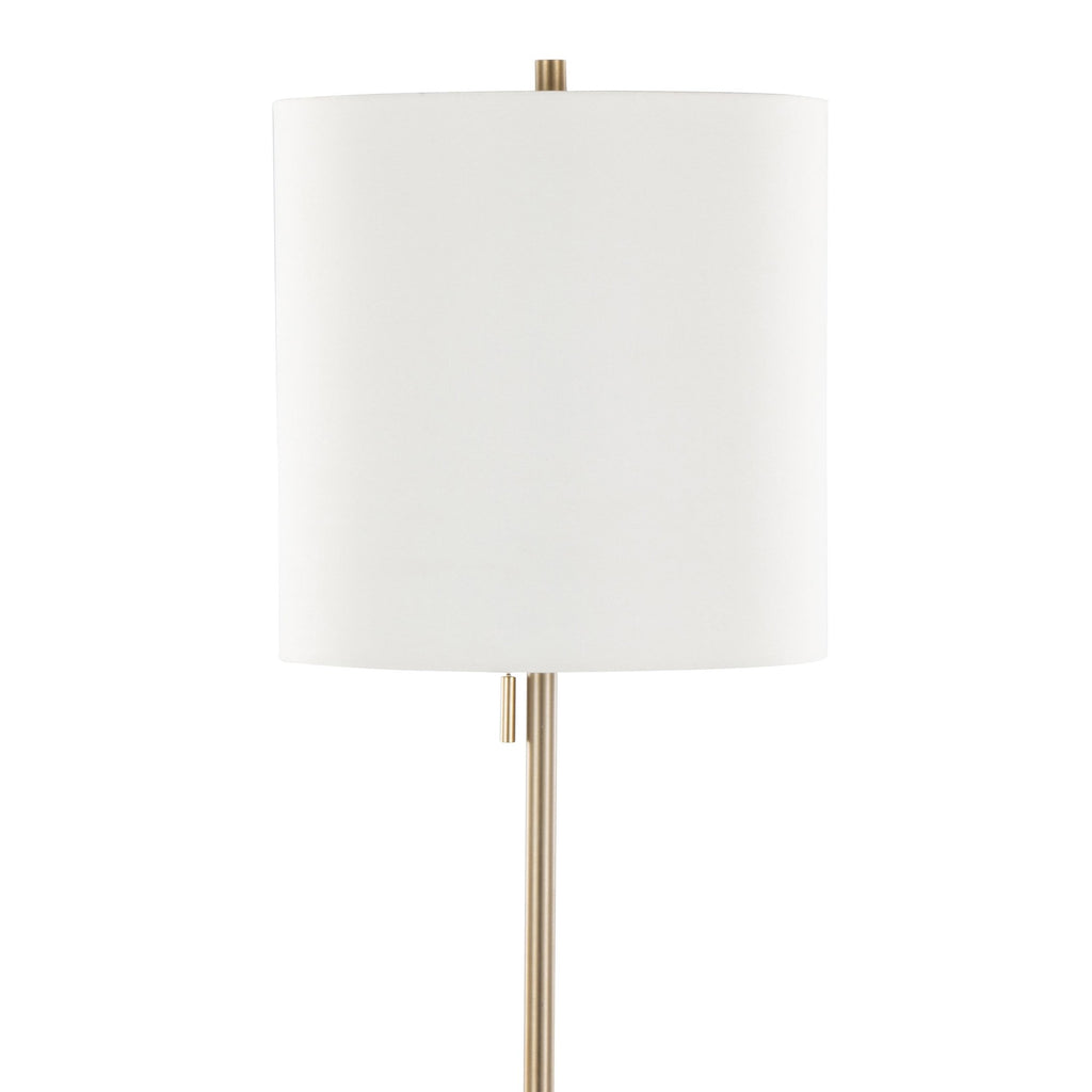 Cone 64" Metal Floor Lamp - Gold Metal, White Linen
