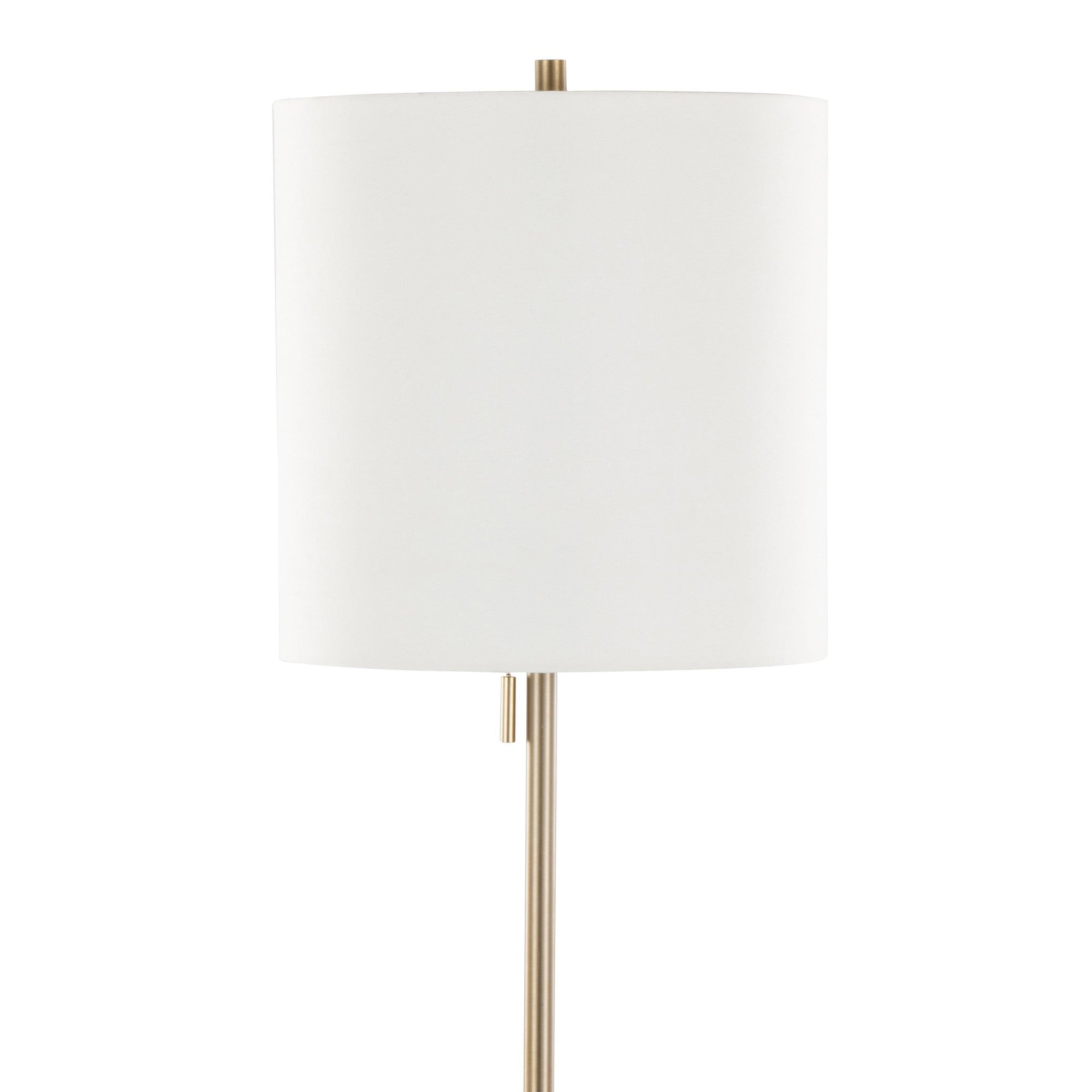 Cone 64" Metal Floor Lamp - Gold Metal, White Linen