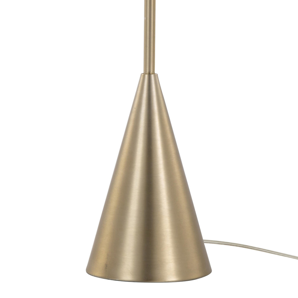 Cone 64" Metal Floor Lamp - Gold Metal, White Linen