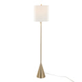 Cone 64" Metal Floor Lamp - Gold Metal, White Linen