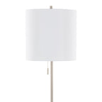 Cone 64" Metal Floor Lamp - Brushed Nickel, White Linen