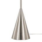 Cone 64" Metal Floor Lamp - Brushed Nickel, White Linen
