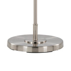 Puck 63" Metal Floor Lamp - Brushed Nickel, White Linen