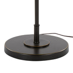 Puck 63" Metal Floor Lamp - Oil Rubbed Bronze, Beige Linen