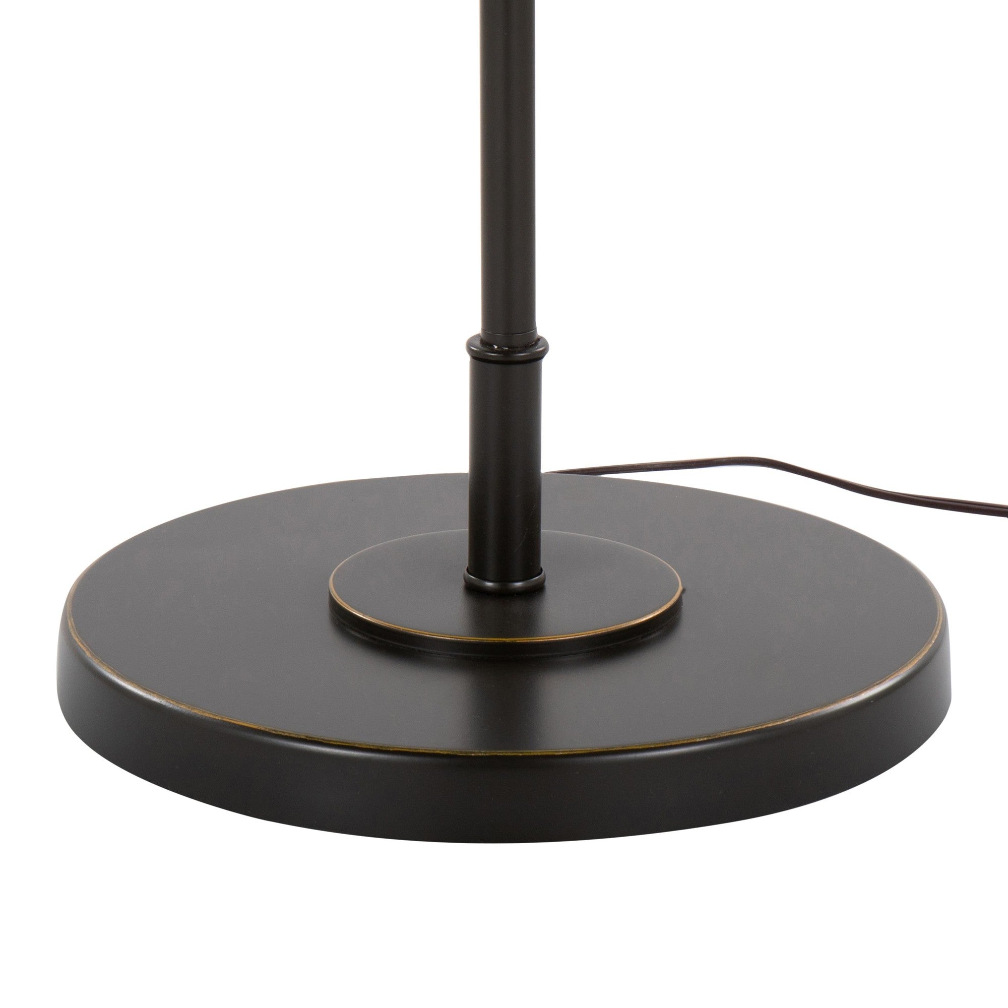 Puck 63" Metal Floor Lamp - Oil Rubbed Bronze, Beige Linen