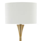 Lenuxe 65" Metal Floor Lamp - Gold Metal, White Linen