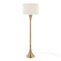 Lenuxe 65" Metal Floor Lamp - Gold Metal, White Linen