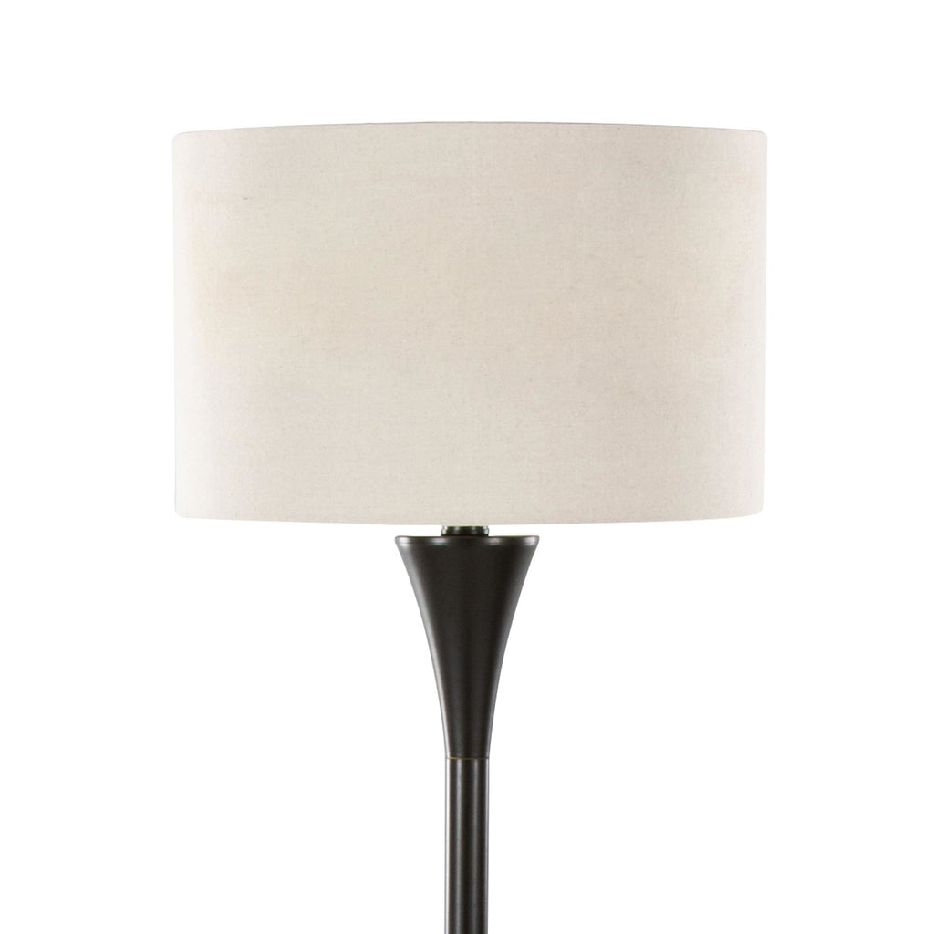 Lenuxe 65" Metal Floor Lamp - Oil Rubbed Bronze, Natural Linen