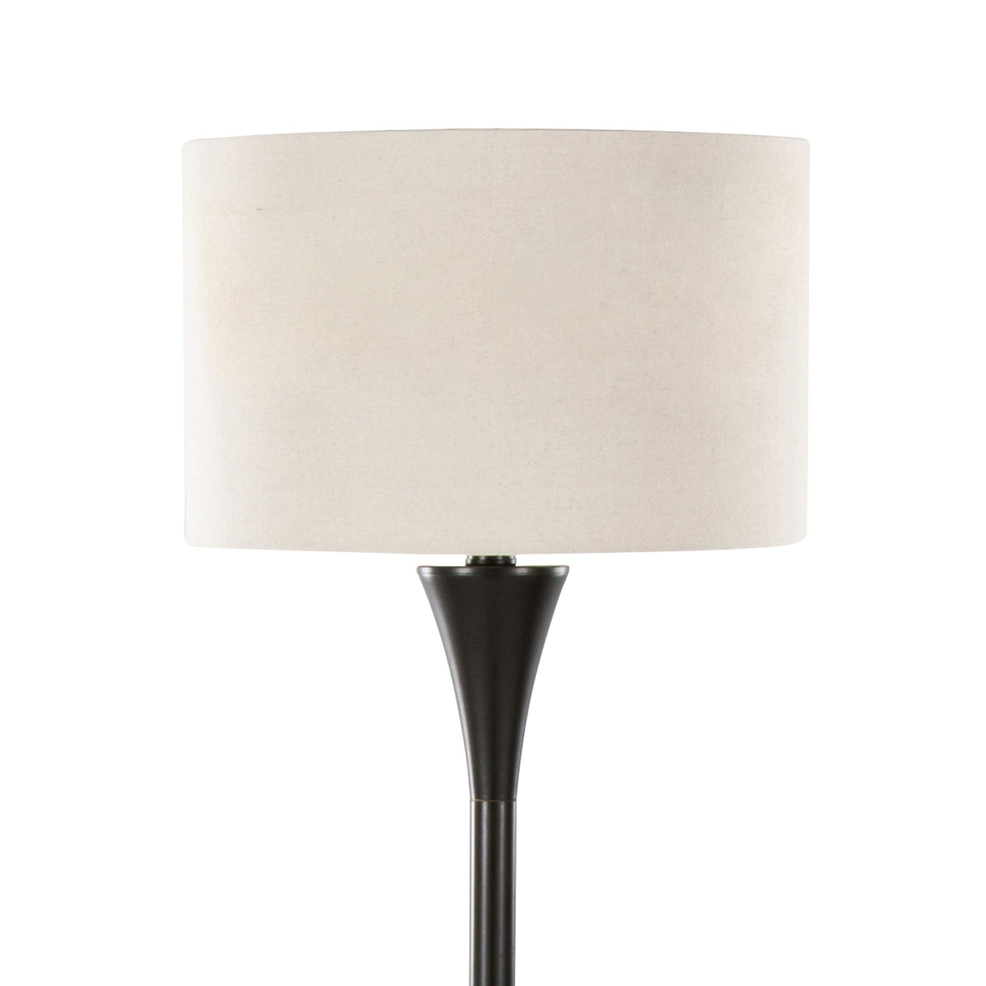 Lenuxe 65" Metal Floor Lamp - Oil Rubbed Bronze, Natural Linen