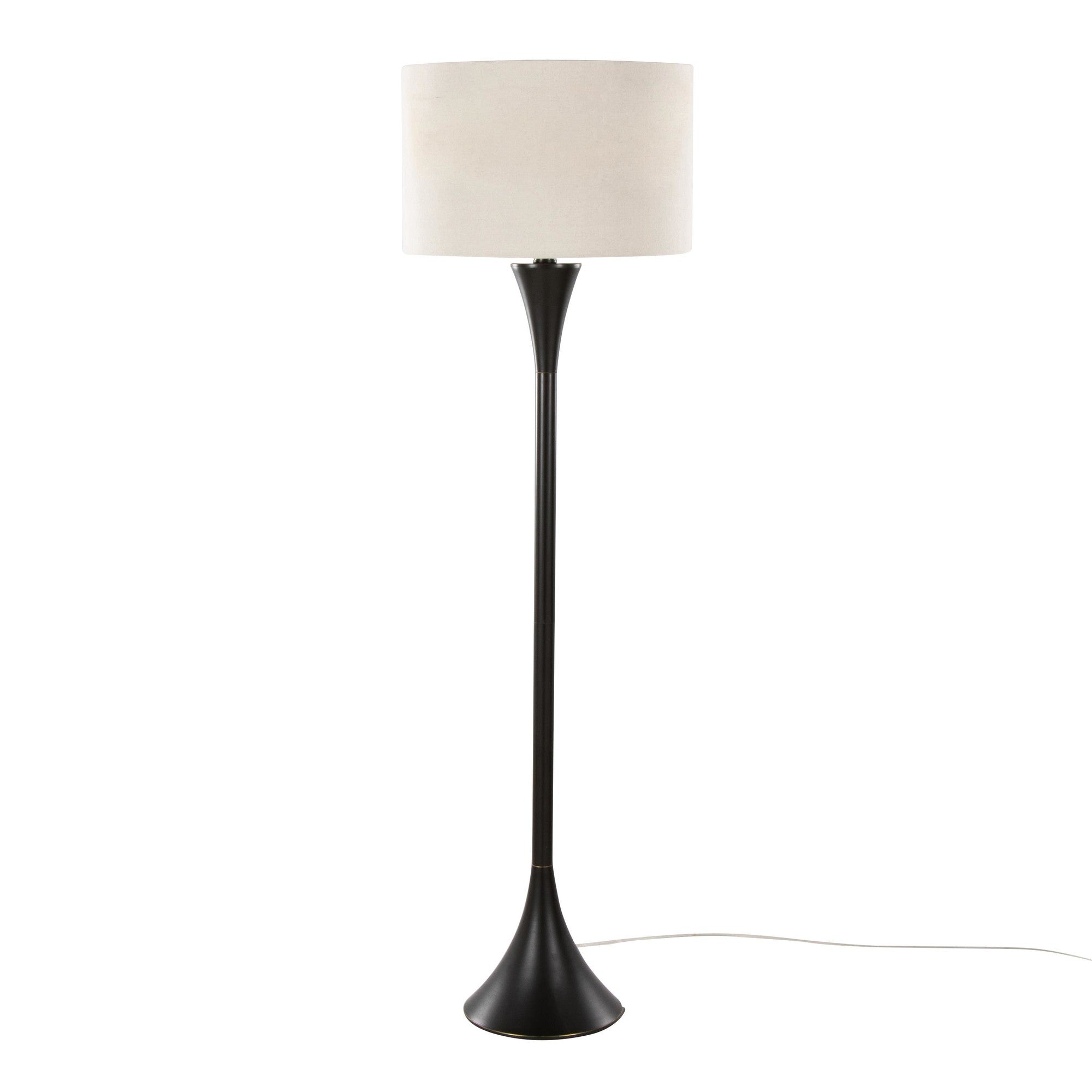 Lenuxe 65" Metal Floor Lamp - Oil Rubbed Bronze, Natural Linen