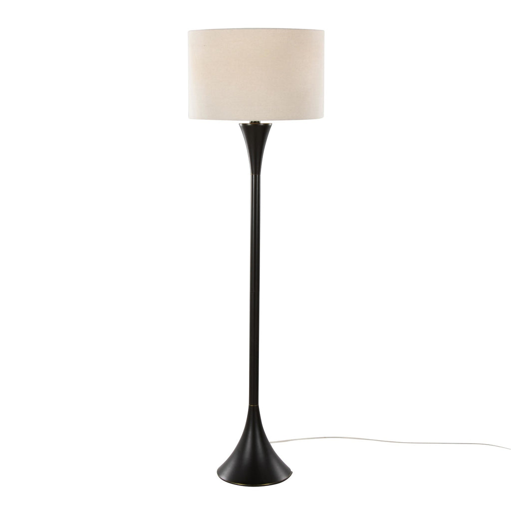 Lenuxe 65" Metal Floor Lamp - Oil Rubbed Bronze, Natural Linen