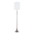Marla 65” Metal Floor Lamp - Cast Iron, Clear Crystal, White Linen
