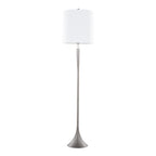 Marla 65” Metal Floor Lamp - Cast Iron, Clear Crystal, White Linen