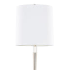 Marla 65” Metal Floor Lamp - Set of 2 - Polished Nickel, Clear Crystal, White Linen