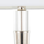 Marla 65” Metal Floor Lamp - Set of 2 - Polished Nickel, Clear Crystal, White Linen
