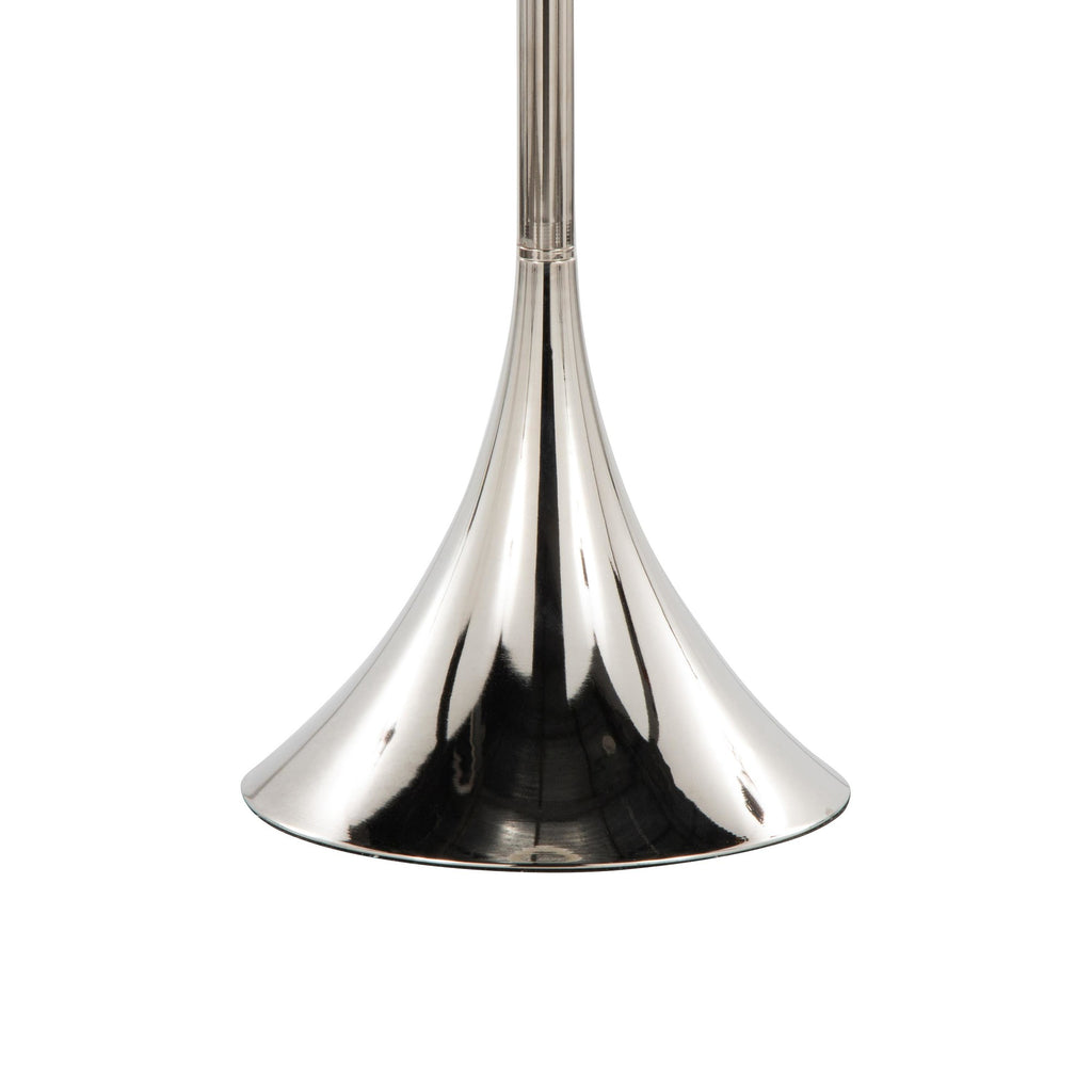 Marla 65” Metal Floor Lamp - Set of 2 - Polished Nickel, Clear Crystal, White Linen