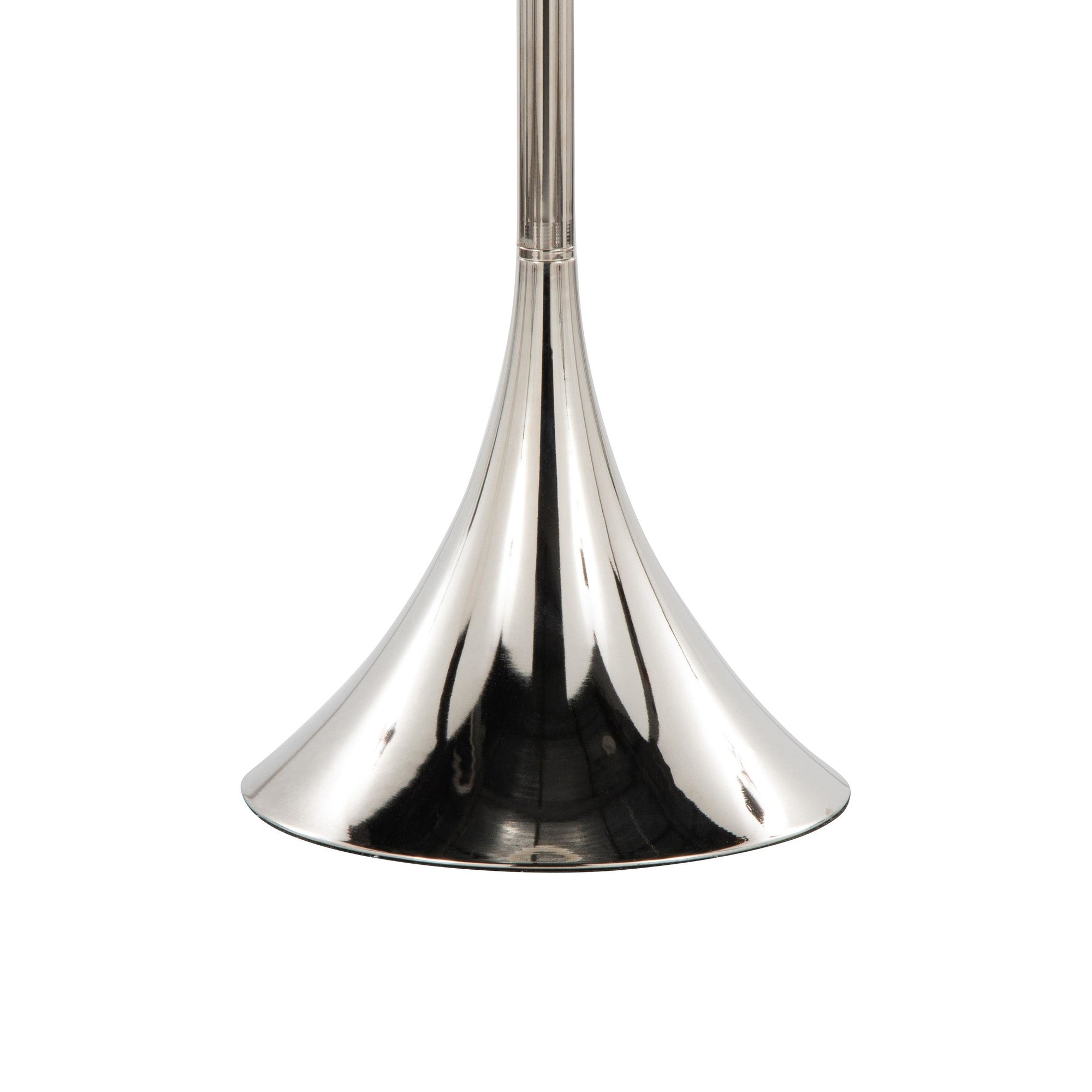 Marla 65” Metal Floor Lamp - Set of 2 - Polished Nickel, Clear Crystal, White Linen