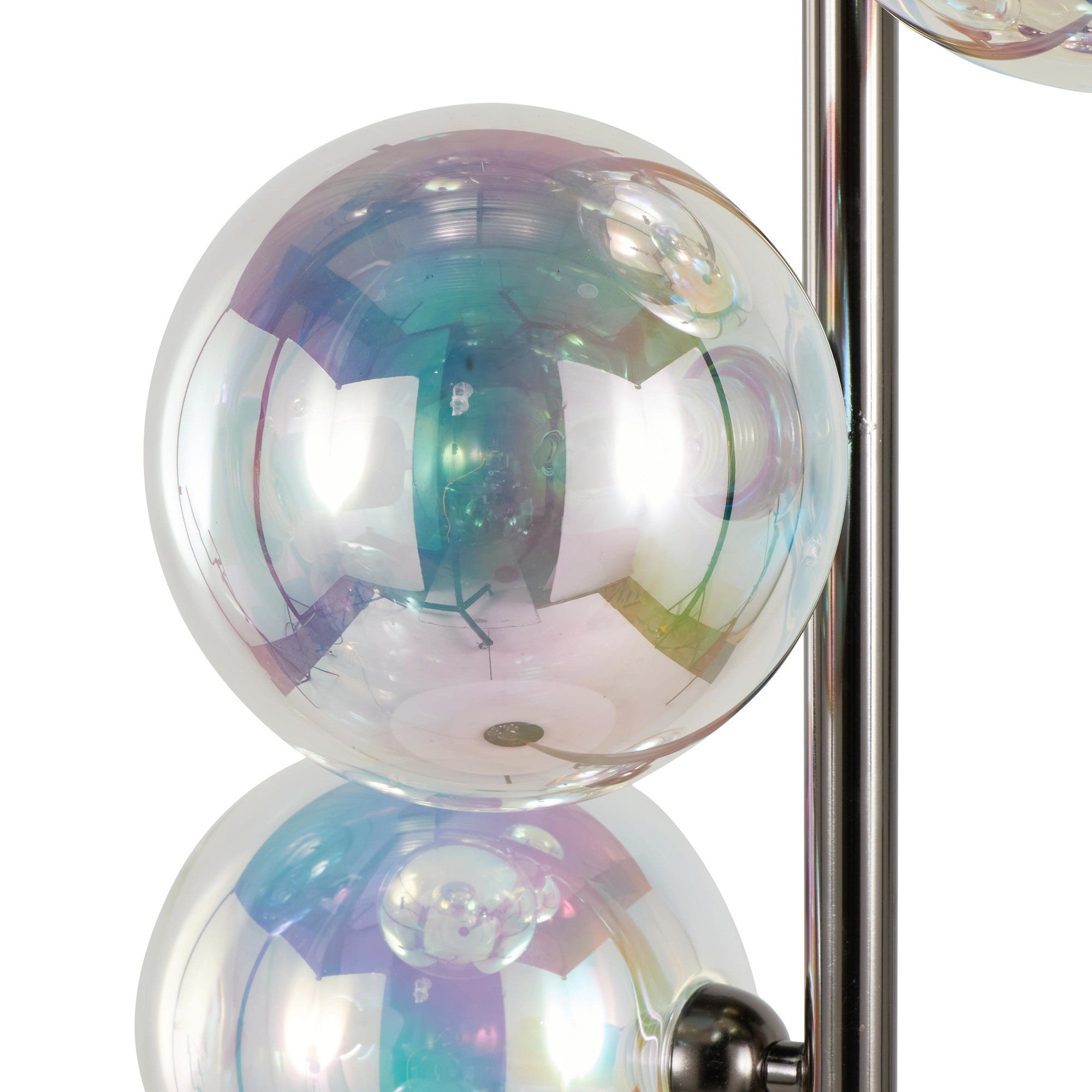 Bubbles 67" Metal Floor Lamp - Black Chrome Metal, Iridescent Glass Sconces