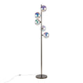 Bubbles 67" Metal Floor Lamp - Black Chrome Metal, Iridescent Glass Sconces