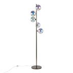 Bubbles 67" Metal Floor Lamp - Black Chrome Metal, Iridescent Glass Sconces