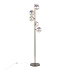 Bubbles 67" Metal Floor Lamp - Black Chrome Metal, Iridescent Glass Sconces