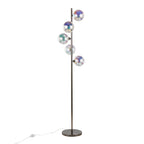 Bubbles 67" Metal Floor Lamp - Black Chrome Metal, Iridescent Glass Sconces