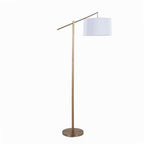 Casper 69" Metal Floor Lamp - Gold Metal, Off-white Linen