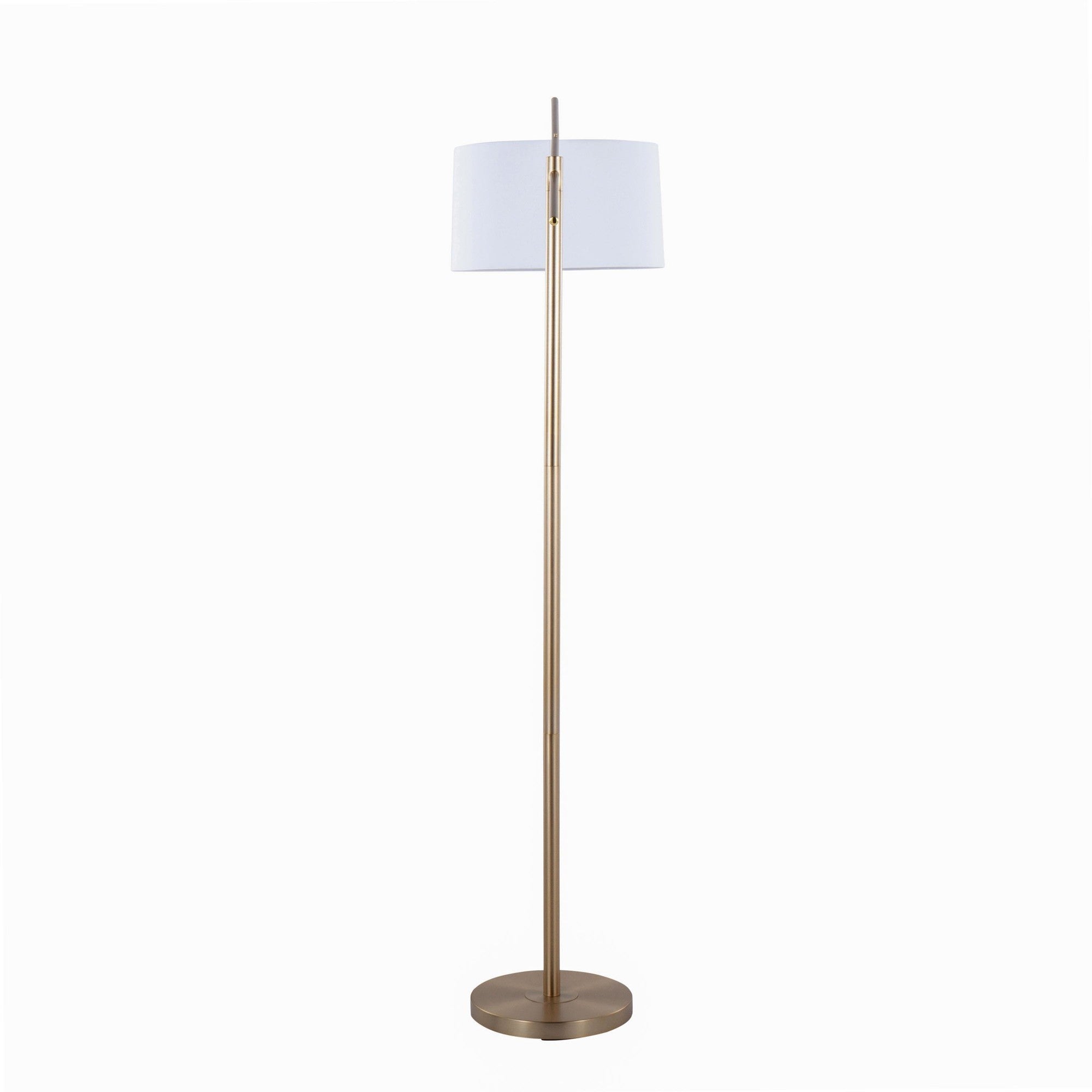 Casper 69" Metal Floor Lamp - Gold Metal, Off-white Linen