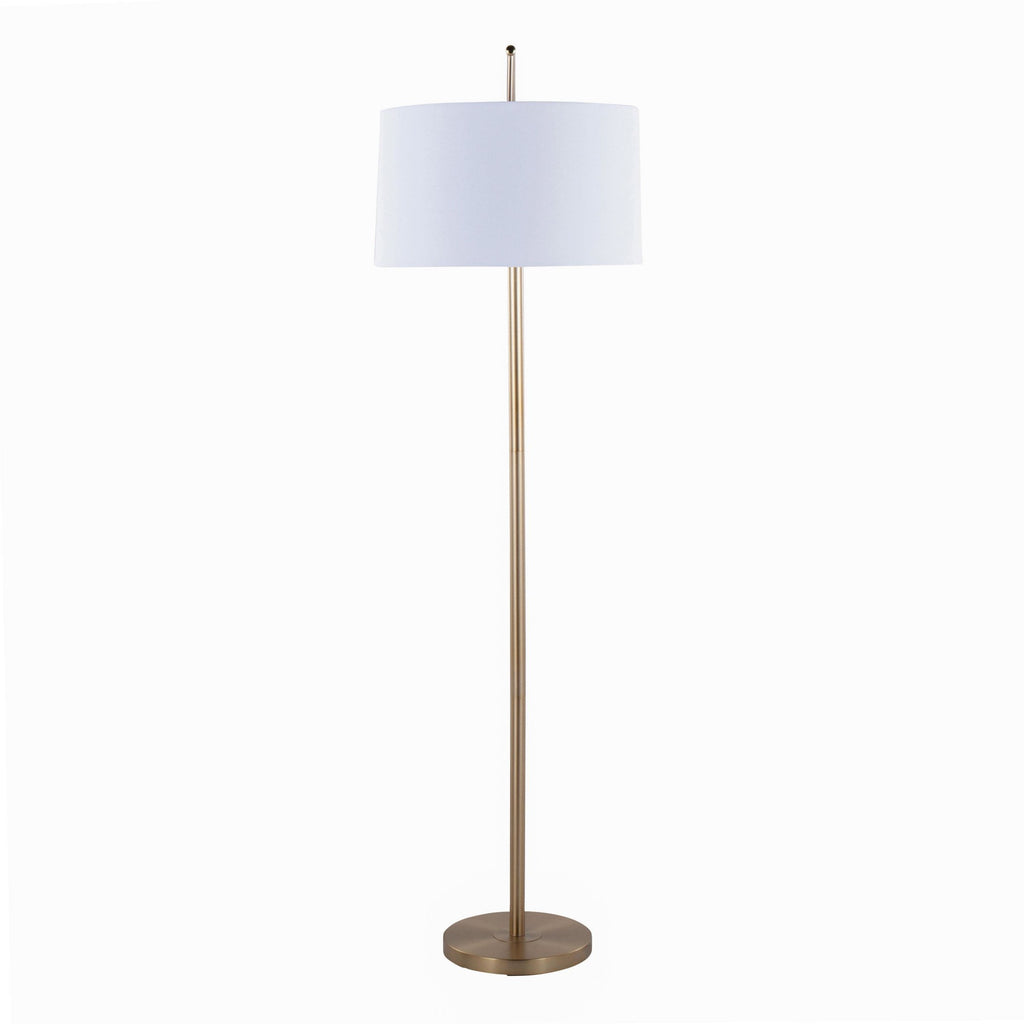 Casper 69" Metal Floor Lamp - Gold Metal, Off-white Linen