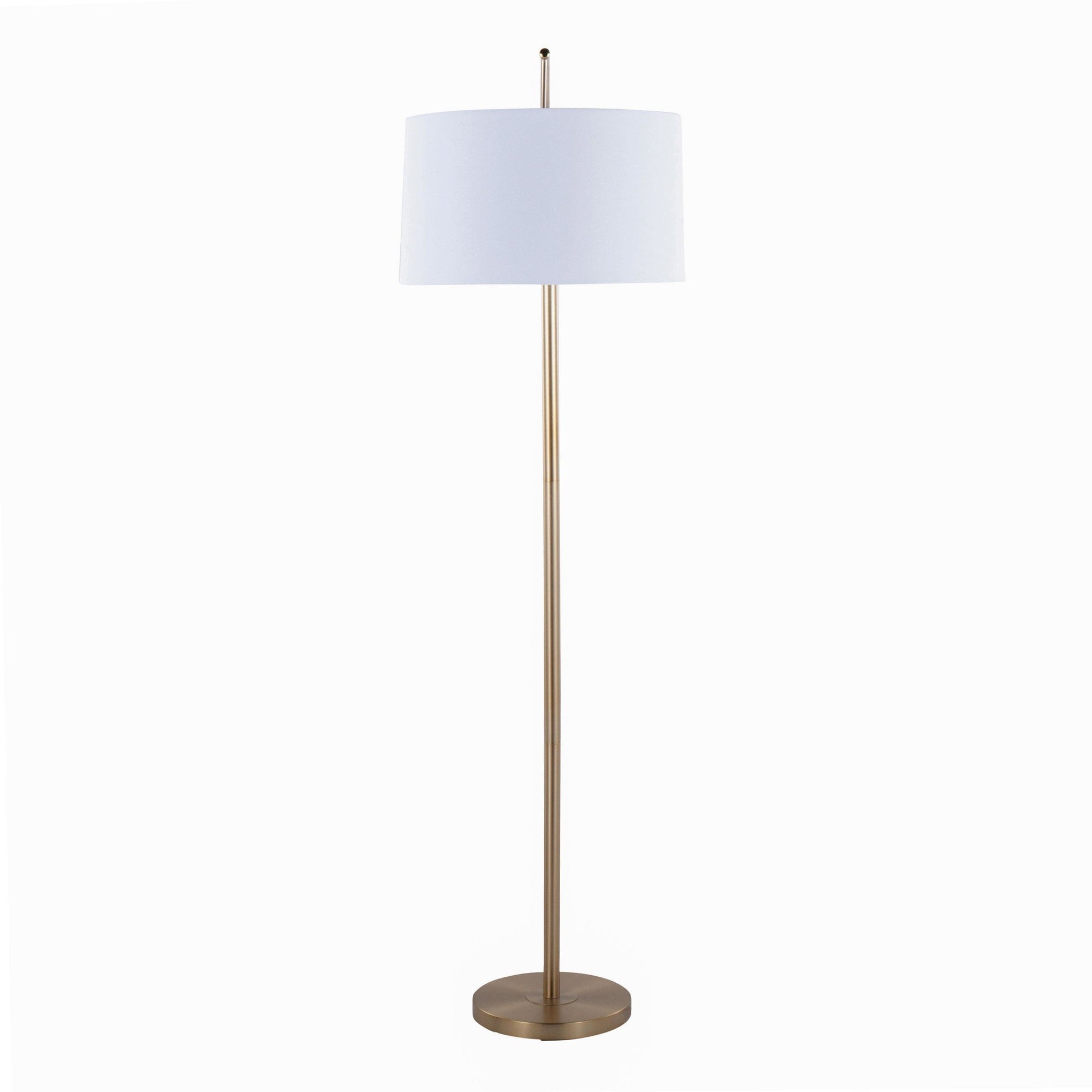Casper 69" Metal Floor Lamp - Gold Metal, Off-white Linen