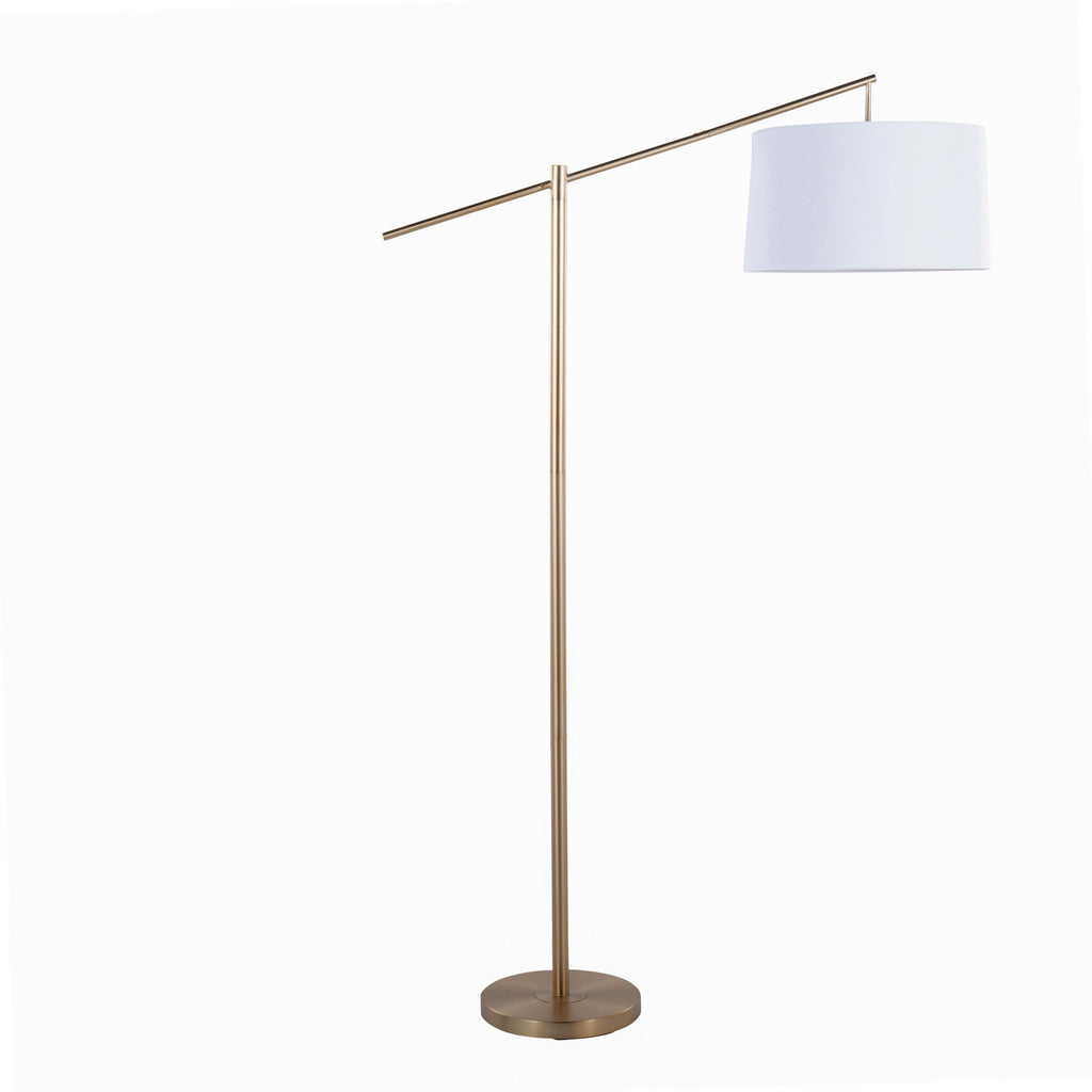 Casper 69" Metal Floor Lamp - Gold Metal, Off-white Linen