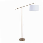 Casper 69" Metal Floor Lamp - Gold Metal, Off-white Linen