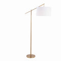 Casper 69" Metal Floor Lamp - Gold Metal, Off-white Linen