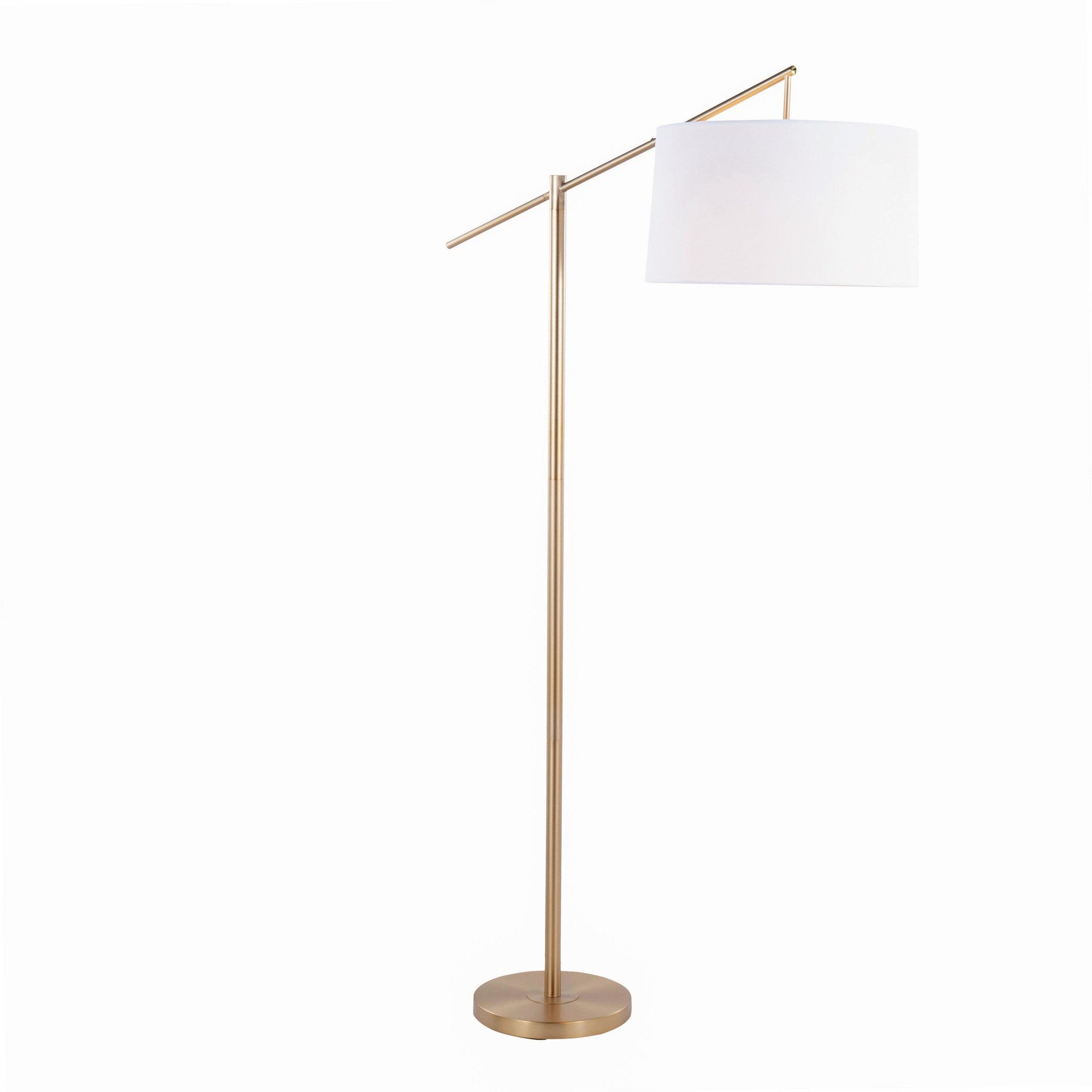 Casper 69" Metal Floor Lamp - Gold Metal, Off-white Linen