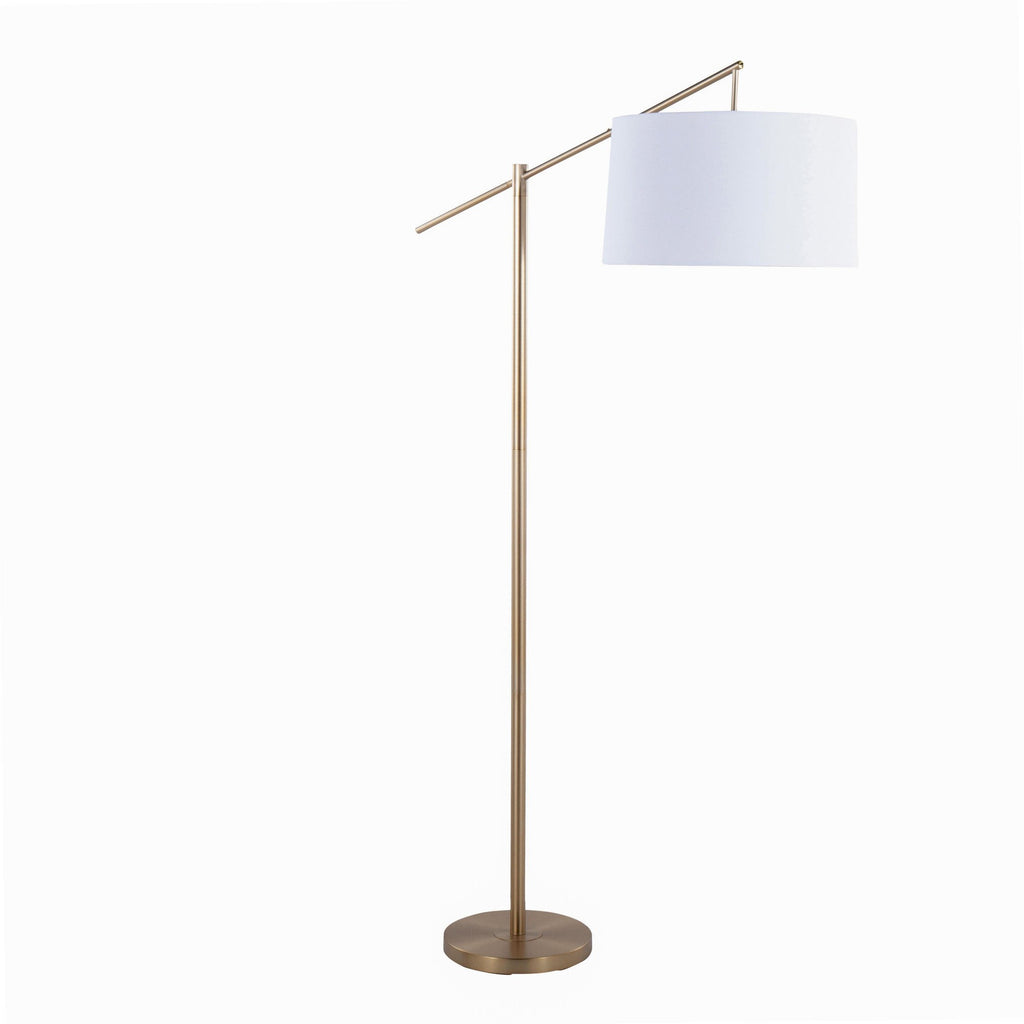 Casper 69" Metal Floor Lamp - Gold Metal, Off-white Linen